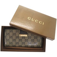 成色極佳 Gucci Continental Wallet 212089 PVC Leather 黑色長版皮夾 1028 [二手] GUCCI