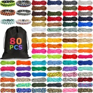 80 Pcs Paracord 550 10 Feet Paracord Cord Parachute Paracord Rope Multifunction Paracord Bracelets M