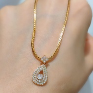 Kalung dewasa italy kaca set leontin full mata terbaru (p.45cm-p.60cm) anti karat-bestjewelry