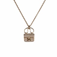 HERMES 愛馬仕 AMULETTES CONSTANCE PENDANT NECKLACE 康康滿鑽項鍊 18K 玫瑰金