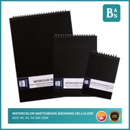 Baohong - Watercolor Sketchbook Spiral 230gsm Celullose A6/ A5/ A4 - Bali Art Supplies