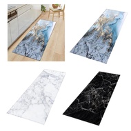 [Lovoski3] Marble Print Runner Rug Non Slip Hallway Entry Carpet Living Room Floor Mat