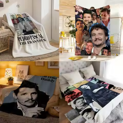 Actor P-Pedro P-Pascal Throw Soft Cozy Flannel Throw Blanket for Sofa Bedroom and More