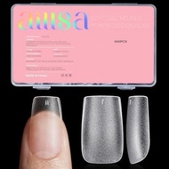 AILLSA Short Coffin Nail Tips 450PCS Full Cover Double-sided Matte Gel Nail Tips Adhesion Pre-Shaped