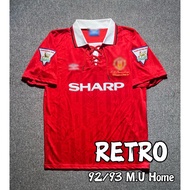 92/93 MU United Retro Jersey Retro MU Home Retro United Classic Jersey MU Vintage Jersi Retro Mu Home