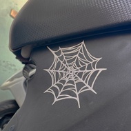 蜘蛛網 蜘蛛人 銀白  無底簍空 反光貼紙 光滑平面貼飾 防水耐曬