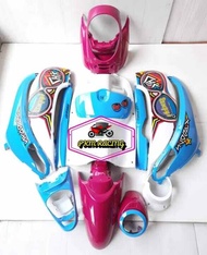 Cover Body Halus Motor Scoopy // Full Cover Body Custom Putih Pink Biru Langit // Scoopy fi Lama Tah