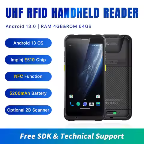 Chainway C66 RFID UHF Handheld Reader Android 13 Rugged PDA 5.5inch Built-in UHF Support 1D/2D Scann