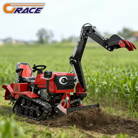 Hot Sale New 50HP 75HP Crawler Tractor Agricultural Farming Equipment With Rotary Tiller Dozer Blade
