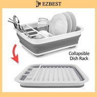 EZBEST Foldable Dish Rack Cutlery Drainer Bowl Tableware Drying Rack Home Shelf I Bekas Pinggan
