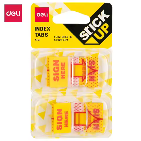 DELI Plastic Index Tabs 100stickers/Card Stationery Sticker Sign Here Planner Stickers Notepads Offi