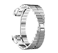 Memela(TM)For Fitbit Alta HR/Fitbit Alta Watch, Two Loops Women Elegant Stainless Steel Bling Lux...