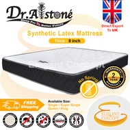 (Edition Export to UK) Dr.Alstone Synthetic Latex 10inch / 8 inches / 5 inch Mattress Tilam (Single/Super Single/Queen/King) | Cooling Top Charcoal Fabric Side | No Springs Mattresses | High Quality Synthetic Latex ( 2 Years Limited Warranty )