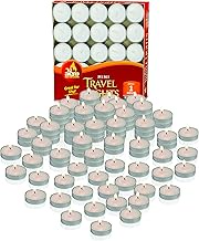 Ner Mitzvah Mini Tea Light Candles - 50 Bulk Pack - White Unscented Travel, Centerpiece, Decorative 