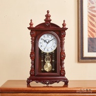 Desktop Solid Wood Table Clock Desk Clock Timekeeping Hourly Point Decoration European Clock Living 