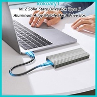 KOKO Portable Aluminum M 2 NGFFs NVME SSDs Enclosure Supports 2230 2242 2260 2280 Size