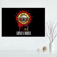 High Quality Custom Guns n roses canvas poster Home Decoration Wall Art Fashion Design cloth Silk Fabric wall poster pri