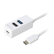 ナカバヤシ Type-C USB3.0+2.0 3ポートハブ 30cm ホワイト UH-C3113W