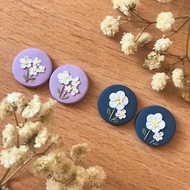 Daisy Bloom | Purple and Dark Blue | Handmade Stud Earrings