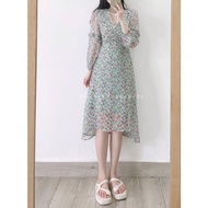 She9999 D278 - Chiffon Dress BS Blue Flowers
