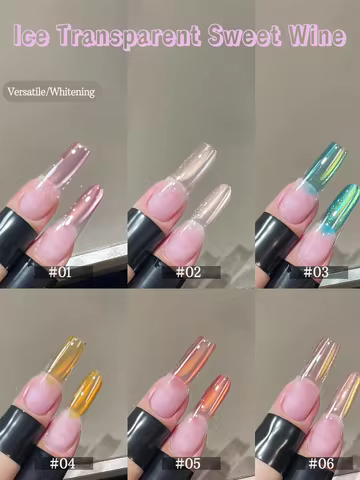 1pcs SHAKA Iced Sweet Wine Cat's Eye Gel Nail Polish Clear Jelly Nude Color Transparent Whitening Ve
