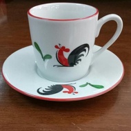 1 Set of 6 Rooster Espresso Cups,/ Espresso Cups