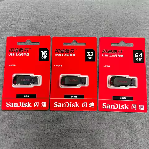 SanDisk USB 2.0 Flash Drive SDCZ50 Original Cruzer Blade Pendrive for Computer 16GB 32GB 64GB 128GB 