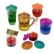 12 pcs / 1 dozen crystal diamond colorful clear lids / colored clear acrylic cup covers / cup lids o