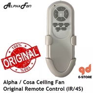 ALPHA / COSA 4 SPEEDS CEILING FAN ORIGINAL REMOTE CONTROL (IR/4S)