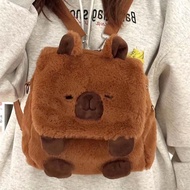 LOUVIA Plush Capybara Capybara Plush Backpack Animal Cartoon Big Capacity Capybara Plush Bag Capybar