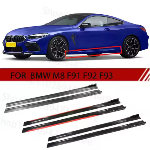 FOR BMW M8 F91 F92 F93 2M Car Side Skirt Extension Plate Lip Separator Bumper 2.18M Racing Side Spoi