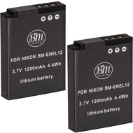 BM 2 EN-EL12 Batteries for Nikon Coolpix A1000, B600, W300, A900, AW100, AW110, AW120, AW130, S6300,