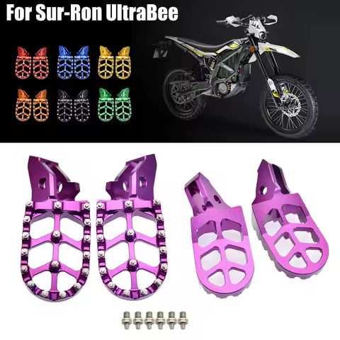 For Surron Ultra Bee Sur-ron UB Wide Footpegs Foot Pegs Rests Electric Dirt Bike Pedals Aluminium Al