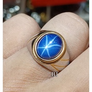 AMERICAN STAR BLUE 6 STAR LUXURY CLASSIC AGATE STONE RING
