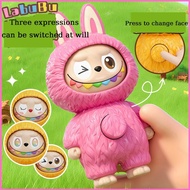 HK2 Labubu Face-Changing Action Figure Cartoon Stress Relief Creative Trendy Toy Bag Charm Keychain 