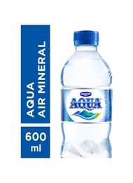 Aqua Air Mineral Kemasan Botol 600ml (1 Dus isi 24 pcs)