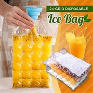 Chinee Disposable Ice Bag 24 Grids Self Sealing Ice Bag Sealed Ice Compartment Bag(Ice Cube Bag)