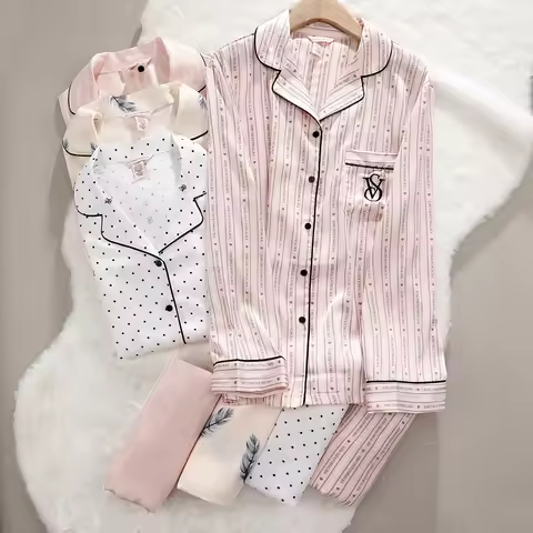 Victoria's Secret Suit Womens Silk Satin Pajamas Set Short Sleeve Shorts Sleepwear Loungewear Soft B