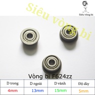 Flange bearing F624ZZ - Rim bearing F624ZZ - Standard 4x13x5mm (15mm rim)