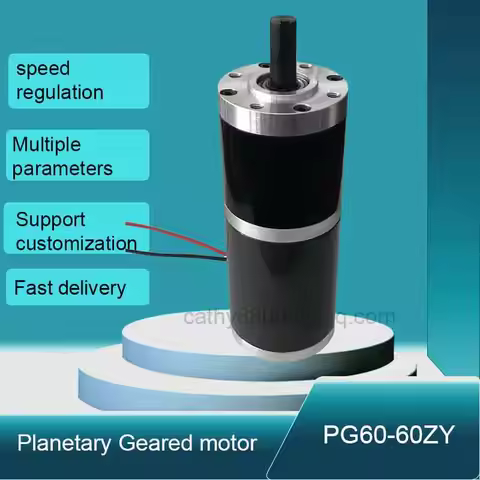 PG60-60ZY 60mm Planetary Gear Motor 250KG High Torque 12V/24V DC Reduction Gearbox 12mm Shaft CNC Ro