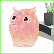 Owl Figurines Home Decor Resin Natural Crystal Owl Statue Ornament 4.8x4cm/1.89x1.57 Inches Owl Deco