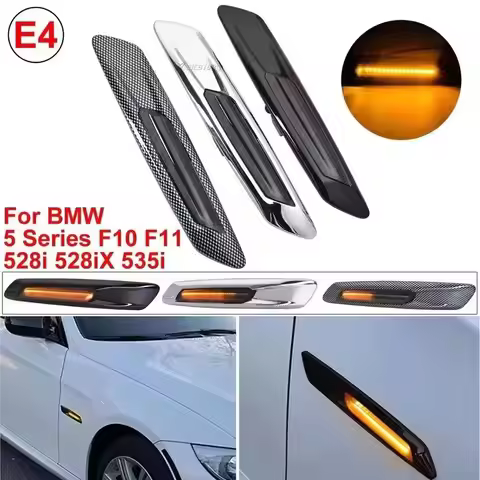 LED Dynamic Side Marker Lights Sequential Turn Signal Lamps For BMW 5-Series F10 F11 528i 528iX 535i