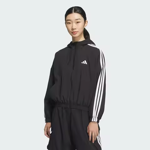 2026 New Adidas JZ2162 Womens Hooded Jacket With Adjustable Drawstring Hood And Elastic Hem