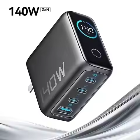 140W Zolo GaN Fast Charger with Digital Display Screen & 1A3C Ports+1.5m Cable Support PD3.0 for iPh