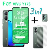 3 in 1 Screen Protector For VIVO Y17S Y36M Y36i Y12 2023 Ceramic Tempered Glass Film Carbon Fiber Back Film Camera Lens Protection