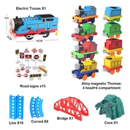 61pcs Thomas and Friends Train Set with Metal Cars Tracks Set Alloy Magnetic Train Toys for Kids