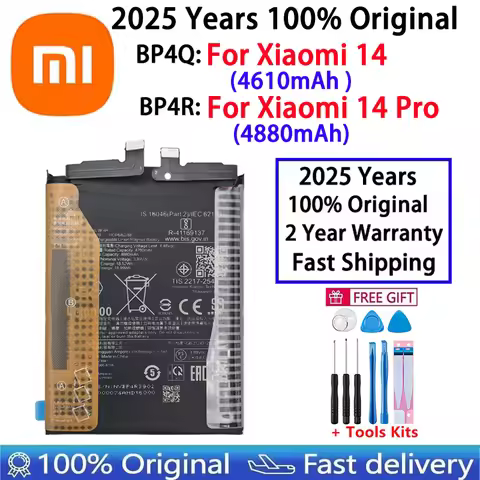2025 Years 100% Original Battery BP4Q For Xiaomi 14 , BP4R For Xiaomi 14 Pro 14Pro Phone Replacement