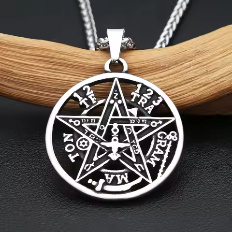 Fashion Witchcraft Pentagram Pendant Necklace Stainless Steel Vintage Gothic Punk Mystic Charm Jewel
