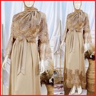 Jubah Abaya Dress KHADEJA : Baju Abaya Muslimah Jubah Hitam Putih Murah Muslim Fashion Tunang Kenduri Kahwin 2023