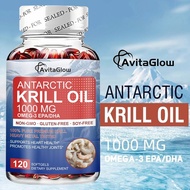 Antarctic Krill Oil 1000mg Omega-3 EPA_DHA Non-GMO glutenbebas soybeans Supports heart health